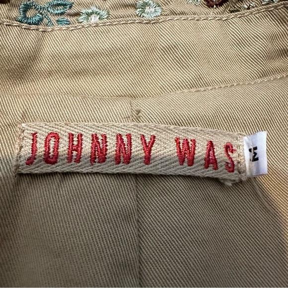 Johnny Was Green Floral Embroidered Unlined Bohemian Long Sleeve Jacket Medium - Picture 7 of 10